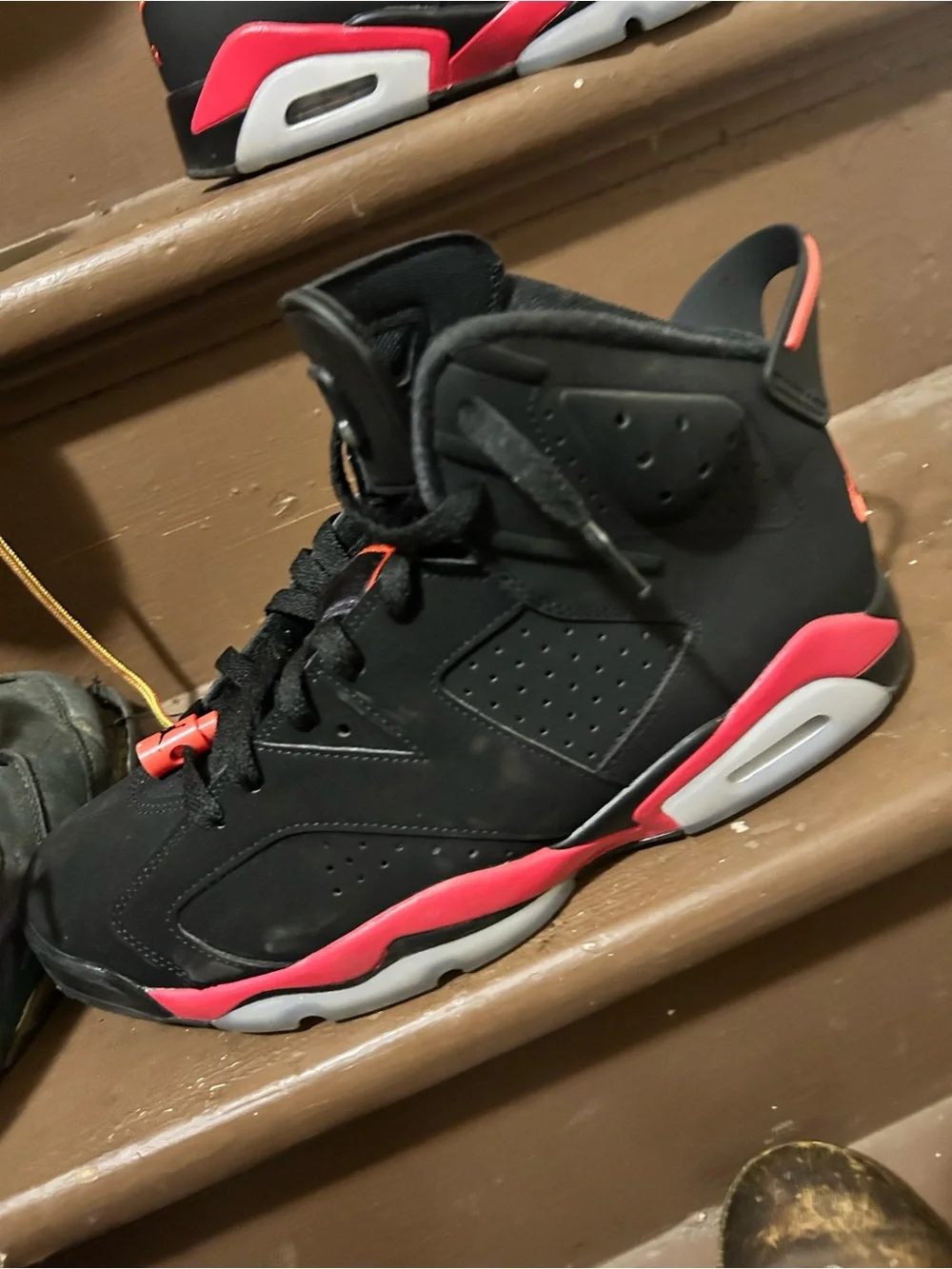 Jordan Black and Red High-Top Sneakers